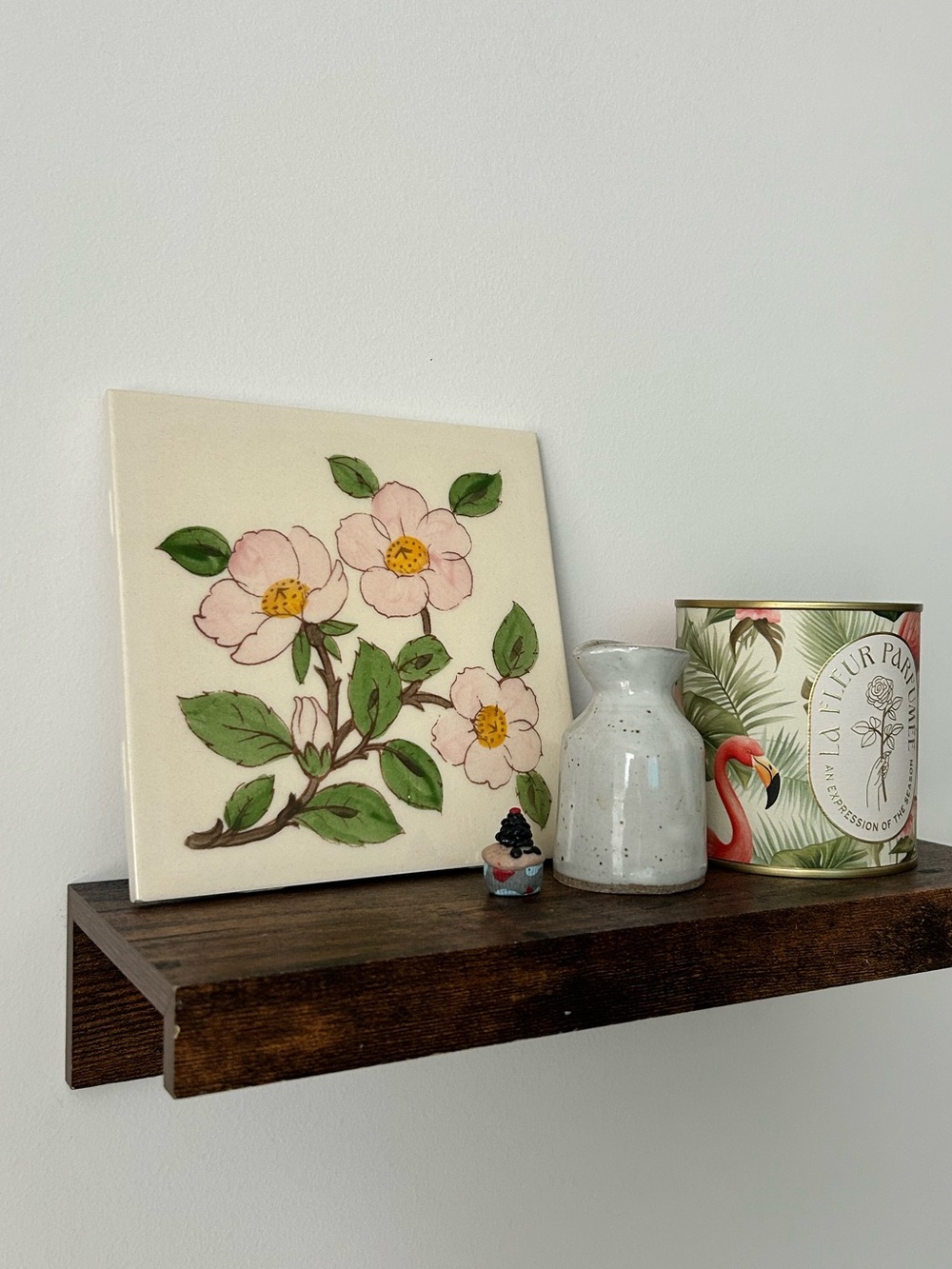 Vintage Franciscan Desert Rose Floral Ceramic Decorative Tile Trivet